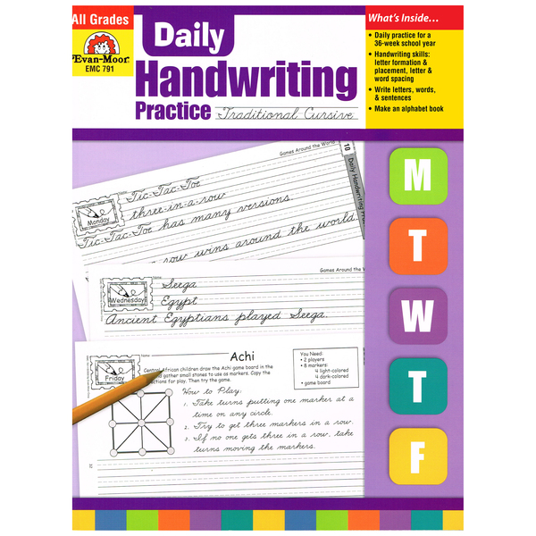 Evan-Moor Educational Publishers Daily Handwriting Practice Book - Traditional Cursive 791